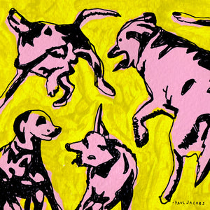 Paul Jacobs /Pink Dogs on the Green Grass