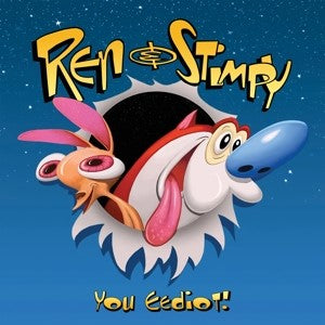 Ren & Stimpy / You Eediot! / Red, Blue, White, Bone & Pink Splatter