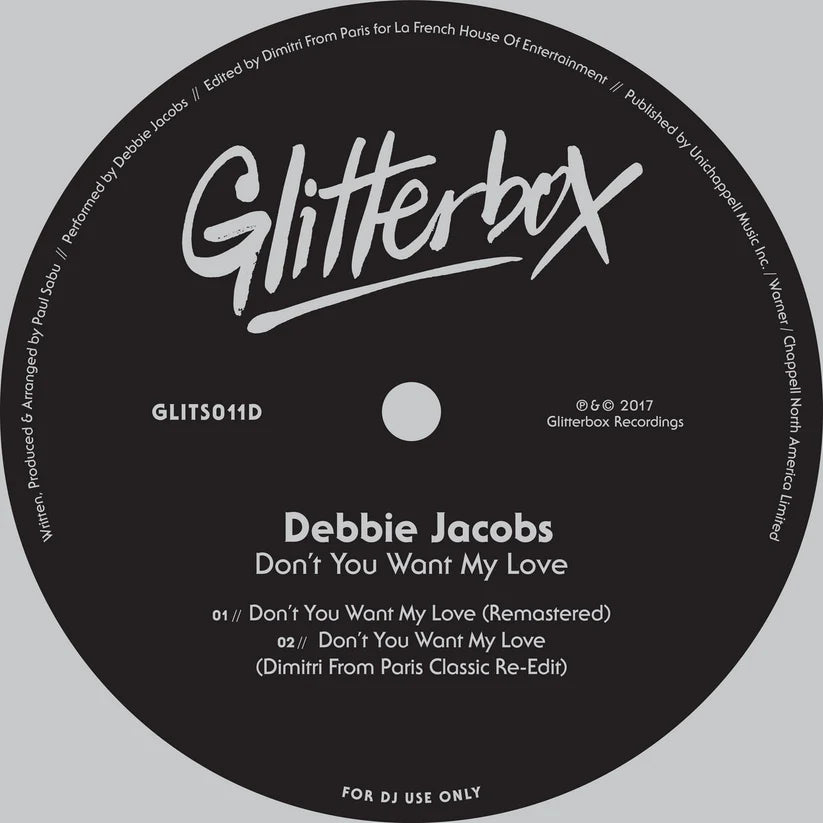 Debbie Jacobs - Don'T You Want My Love
(Dimitri From Paris Classic Re-Edit) [Glitterbox]