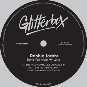 Debbie Jacobs - Don'T You Want My Love
(Dimitri From Paris Classic Re-Edit) [Glitterbox]