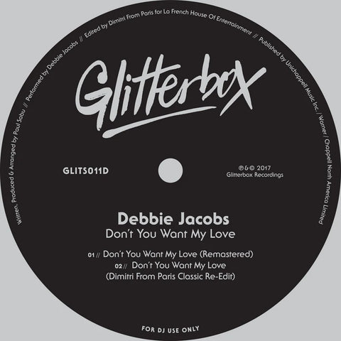 Debbie Jacobs - Don'T You Want My Love
(Dimitri From Paris Classic Re-Edit) [Glitterbox]