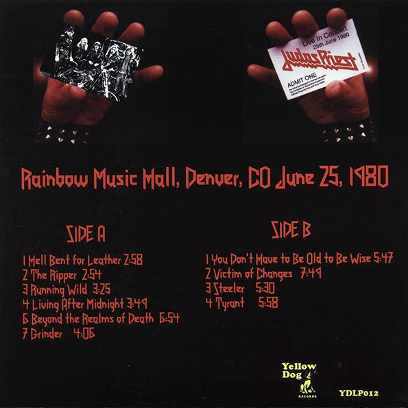 Judas Priest / Somewhere Under The Rainbow / Denver CO June 25th 1980